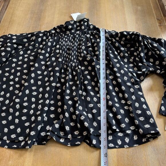 Isabel Marant Ceciline Silk Long Sleeve Top Mock Neck Floral US 6‎ New $1498 - Picture 4 of 15